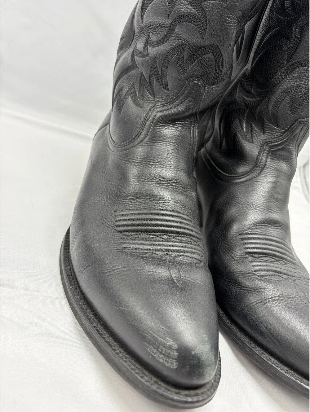Ariat Heritage R Toe Black Leather Cowboy Boots Men’s 12 D 10002218